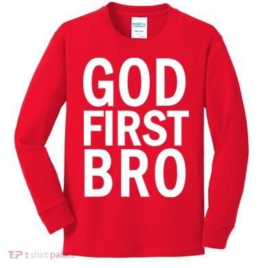 God First Bro Christian Kids Long Sleeve Shirt