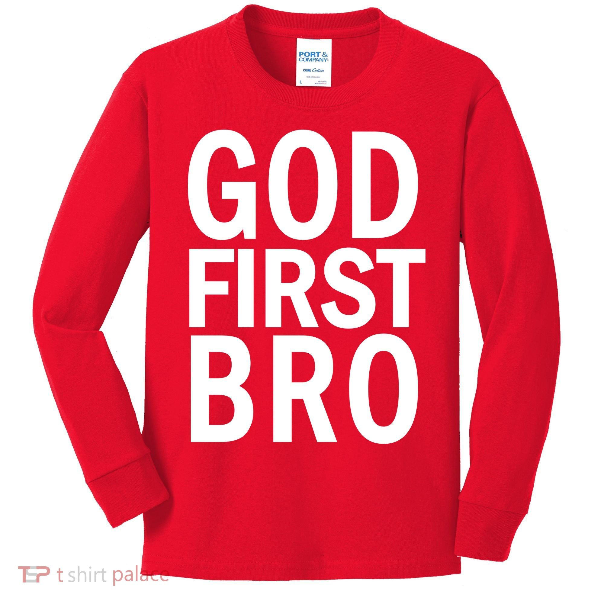 God First Bro Christian Kids Long Sleeve Shirt