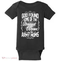 God Found Strong Army Moms Baby Bodysuit thumb 0