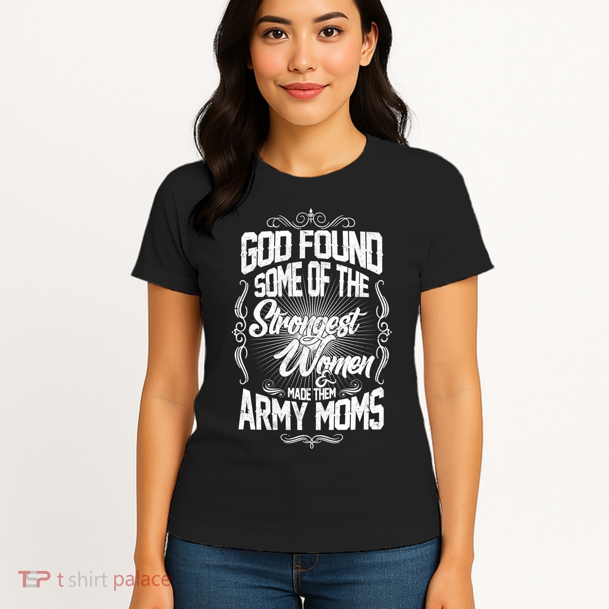 God Found Strong Army Moms Women's T-Shirt