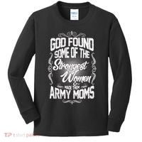 God Found Strong Army Moms Kids Long Sleeve Shirt thumb 0