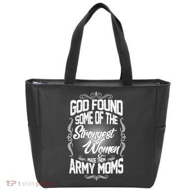 God Found Strong Army Moms Tote Bag