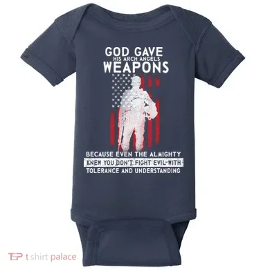 God Gave Weapons To Fight Evil Baby Bodysuit