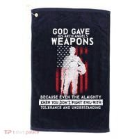 God Gave Weapons To Fight Evil Golf Towel thumb 0