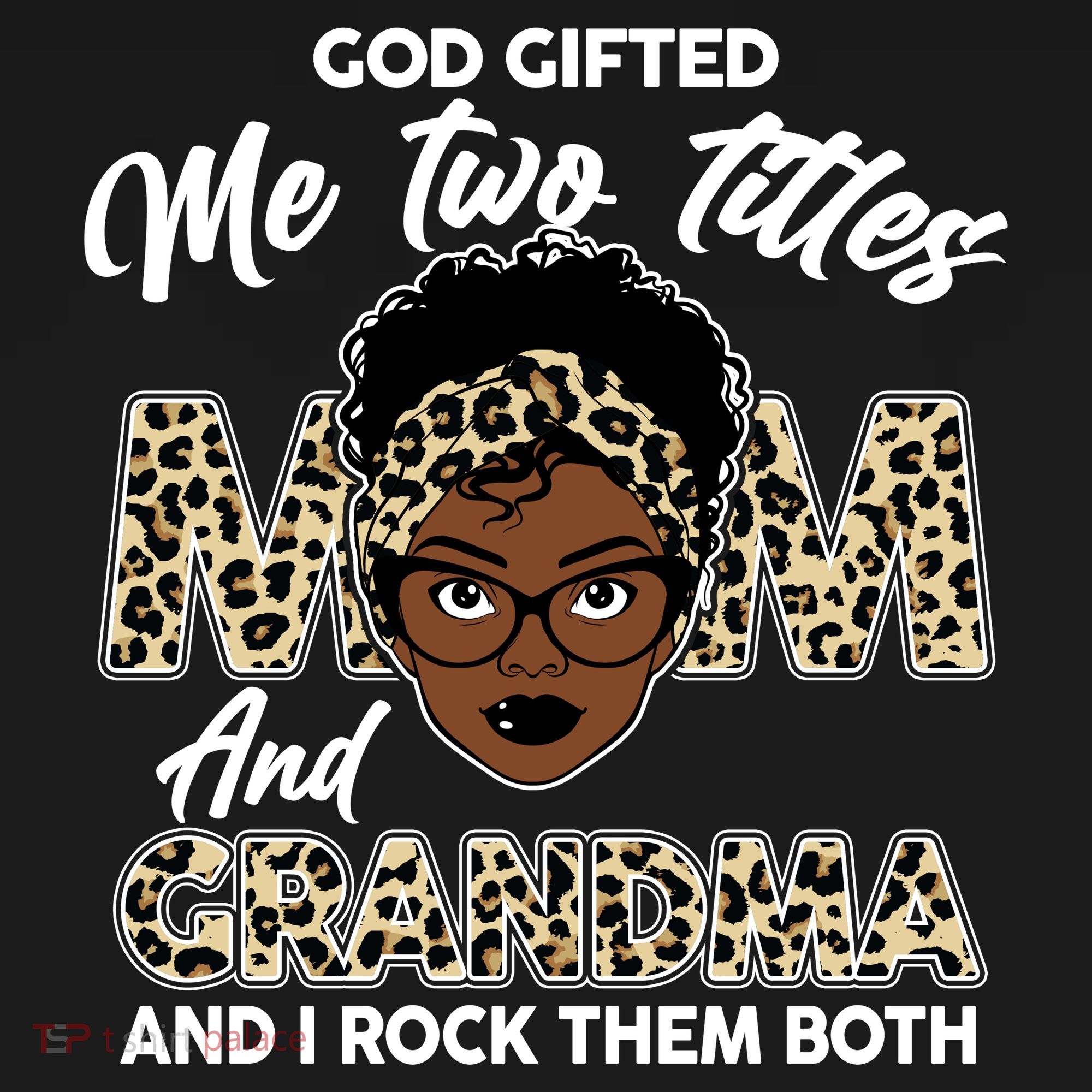 God Gifted Me Two Titles Mom and Grandma Leopard Style Ornament