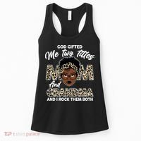 God Gifted Me Two Titles Mom and Grandma Leopard Style Women's Tank Top thumb 0