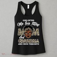 God Gifted Me Two Titles Mom and Grandma Leopard Style Women's Tank Top thumb 3