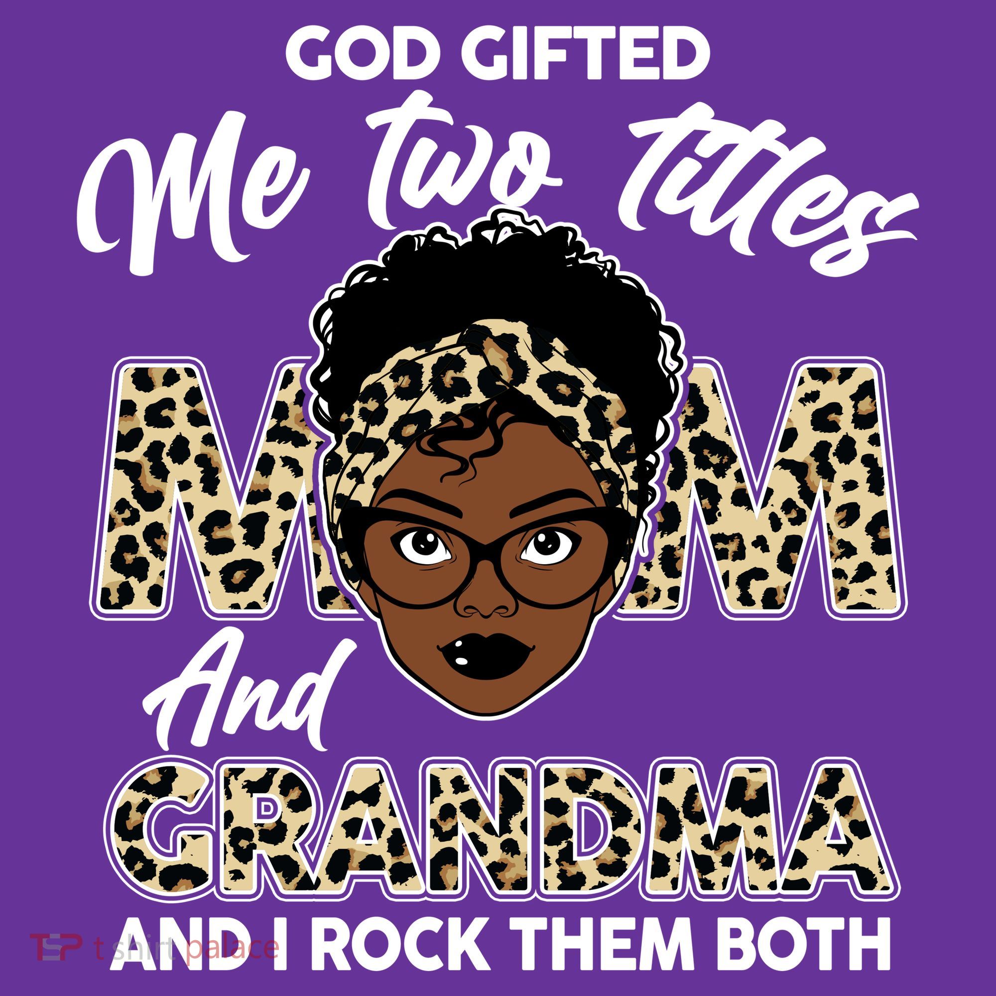 God Gifted Me Two Titles Mom and Grandma Leopard Style Baby Bodysuit