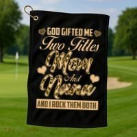 God Gifted Me Two Titles Mom and Nana Golf Towel thumb 1