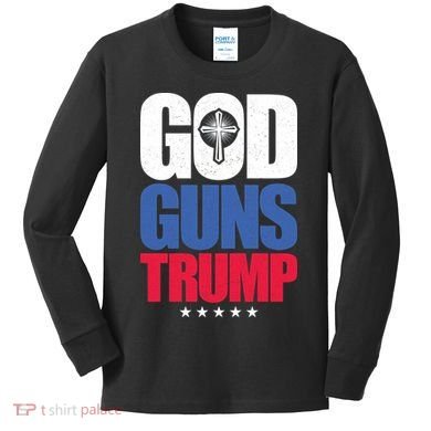 God Guns & Donald Trump Kids Long Sleeve Shirt