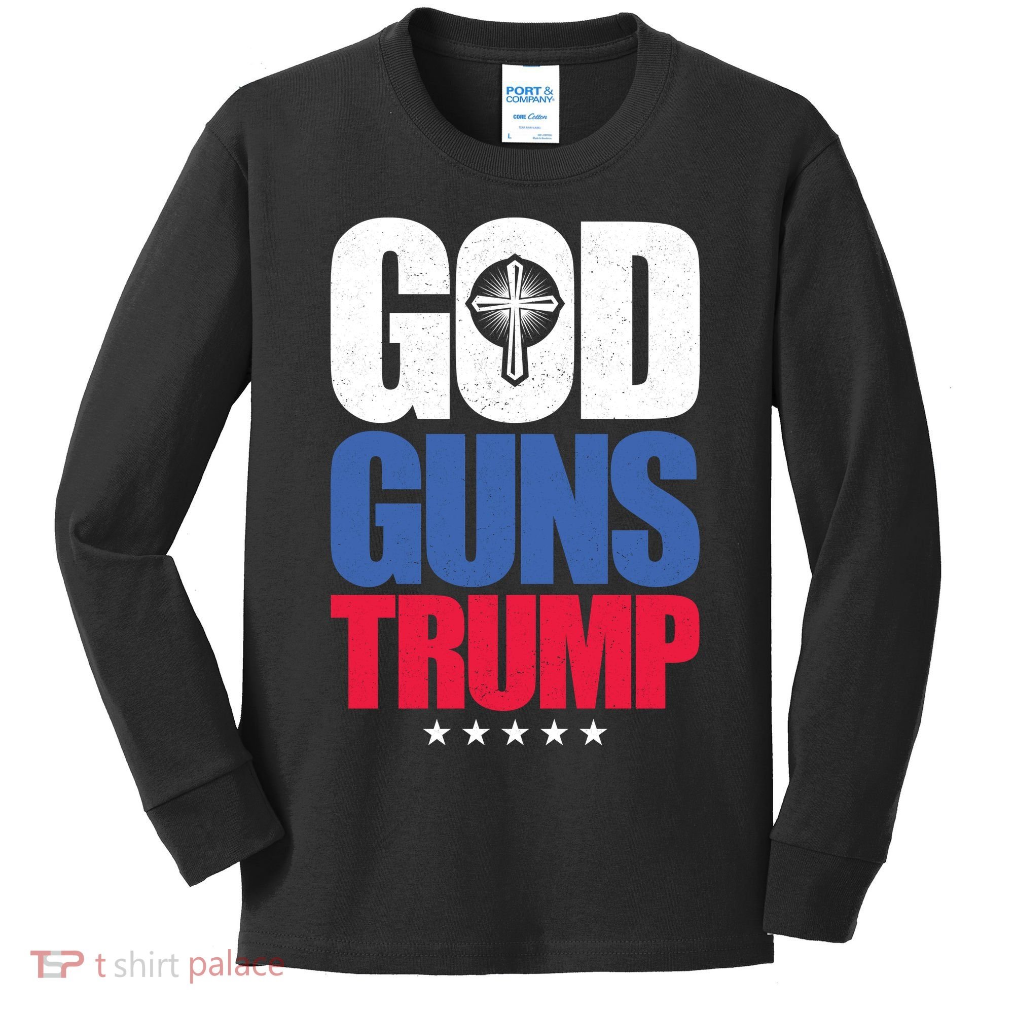 God Guns & Donald Trump Kids Long Sleeve Shirt