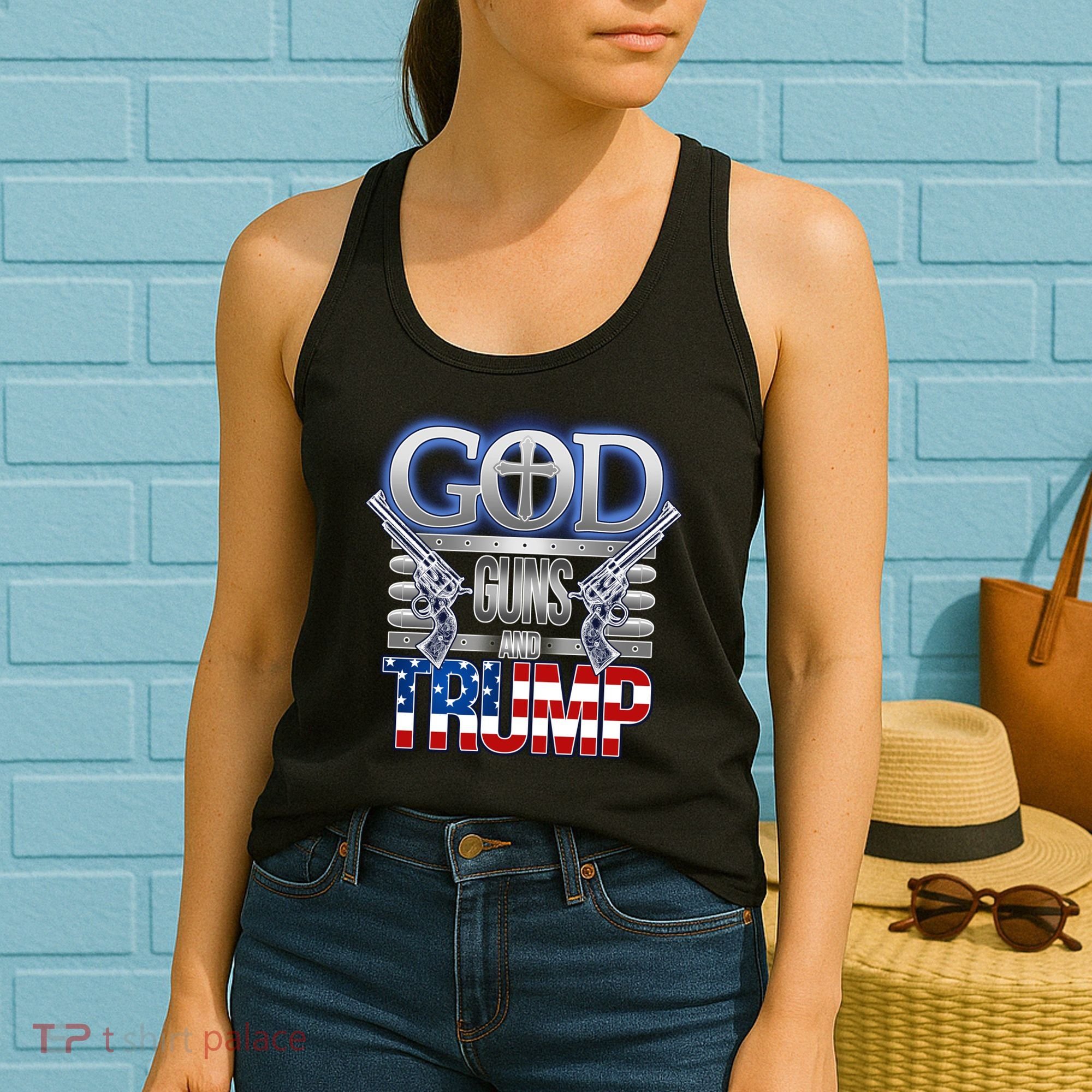 God Guns And Donald Trump Women's Tank Top