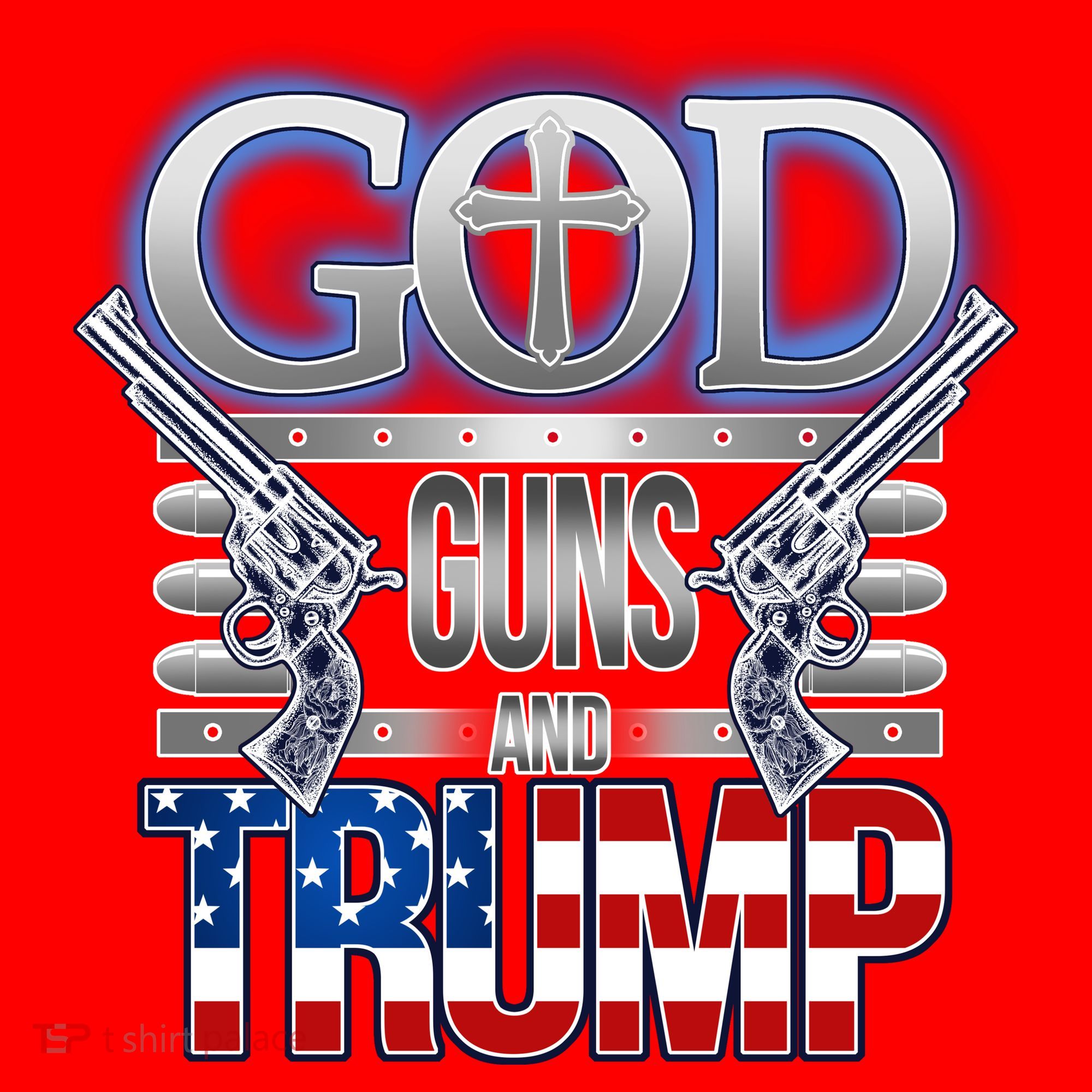 God Guns And Donald Trump Santa Hat