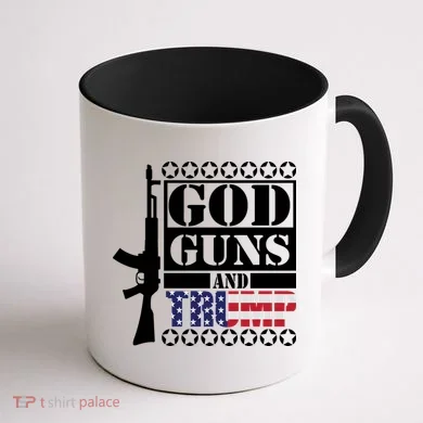 God Guns Trump Coffee Mug back
