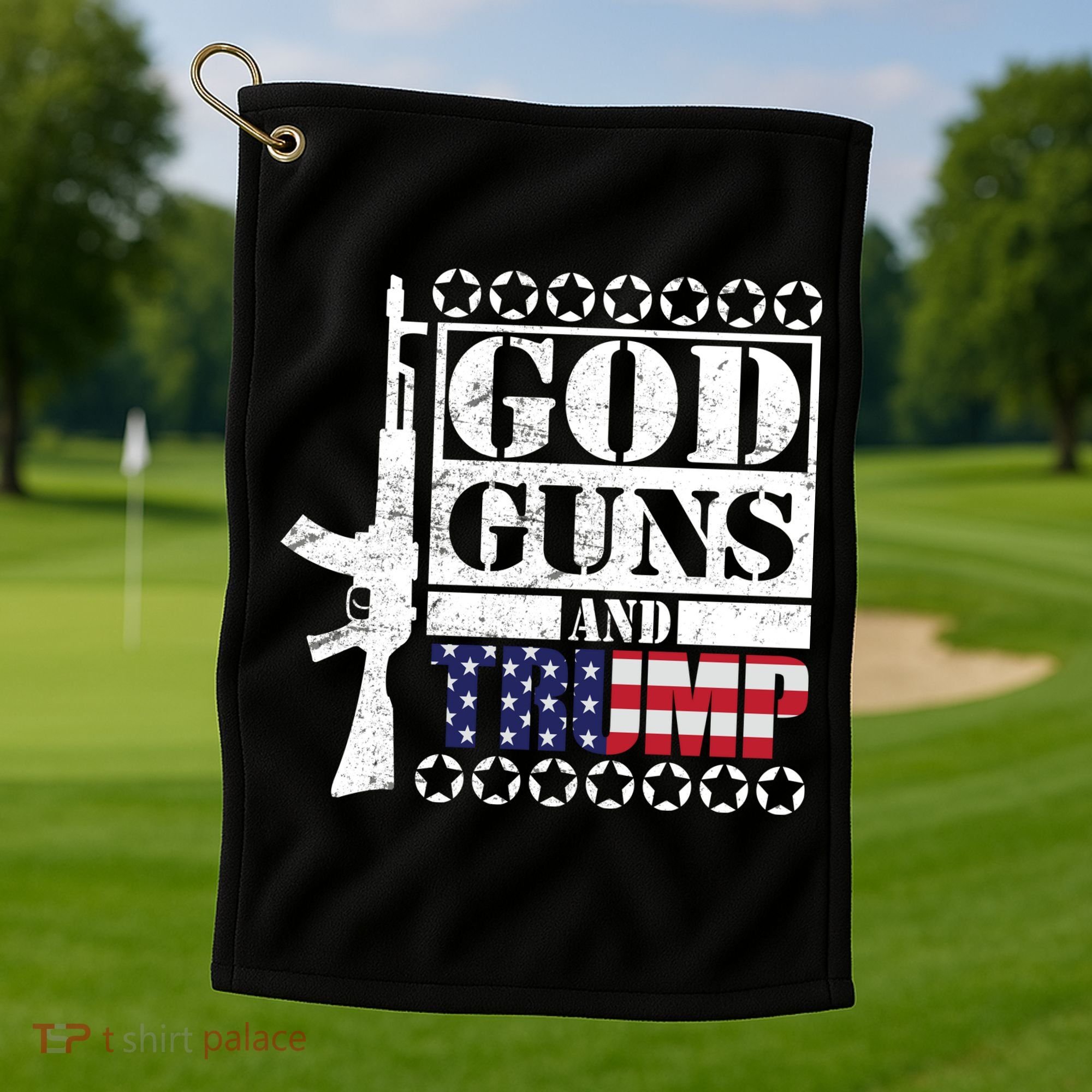 God Guns Trump Golf Towel