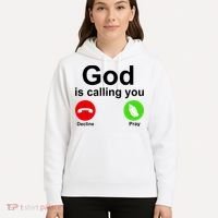God Is Calling Decline or Pray Hoodie thumb 5