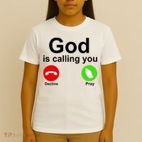 God Is Calling Decline or Pray T-Shirt thumb 4
