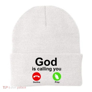 God Is Calling Decline or Pray Beanie