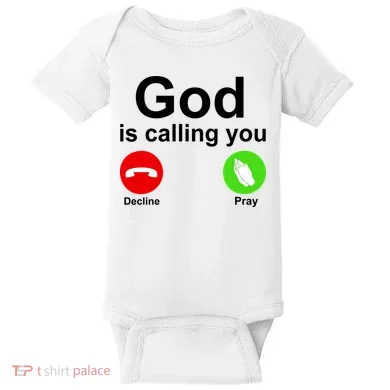 God Is Calling Decline or Pray Baby Bodysuit