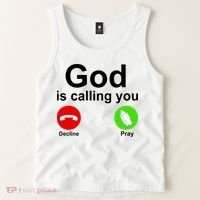 God Is Calling Decline or Pray Tank Top thumb 2