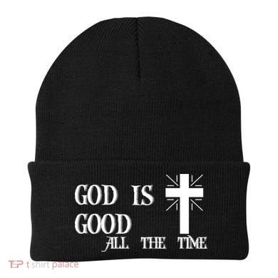God Is Good All The Time With Cross Beanie