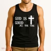 God Is Good All The Time With Cross Tank Top thumb 3