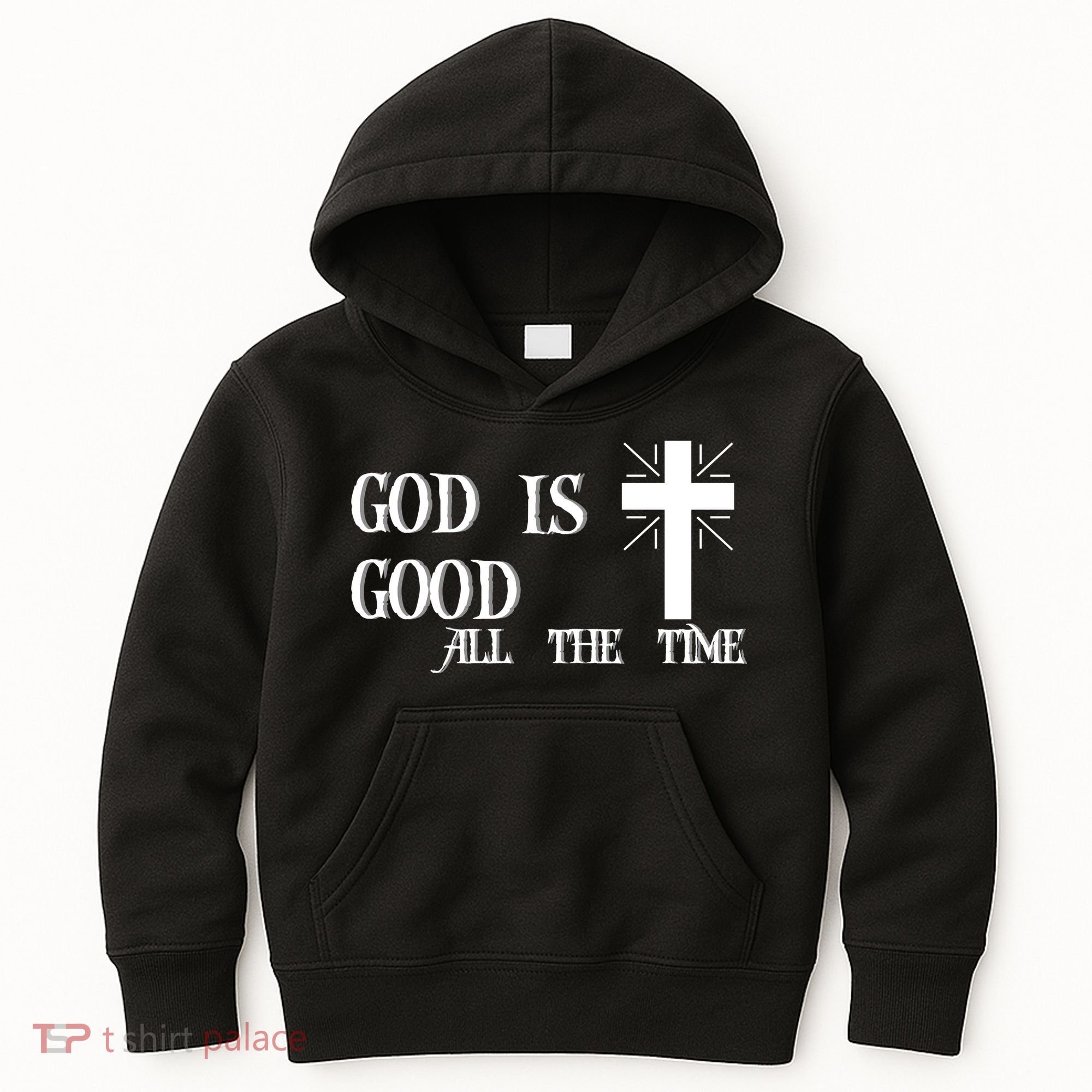 God Is Good All The Time With Cross Kids Hoodie