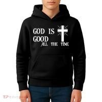 God Is Good All The Time With Cross Kids Hoodie thumb 4