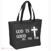 God Is Good All The Time With Cross Tote Bag thumb 2