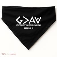 God Is Greater Romans 3:38 USA-Made Doggie Bandana thumb 0