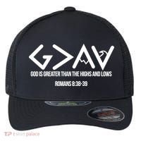 God Is Greater Romans 3:38 Flexfit Unipanel Trucker Cap thumb 0