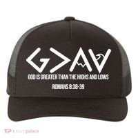 God Is Greater Romans 3:38 Yupoong Adult 5-Panel Trucker Hat thumb 0