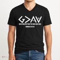 God Is Greater Romans 3:38 V-Neck T-Shirt thumb 2
