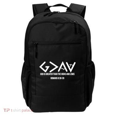 God Is Greater Romans 3:38 Backpack