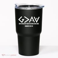 God Is Greater Romans 3:38 Tumbler thumb 0