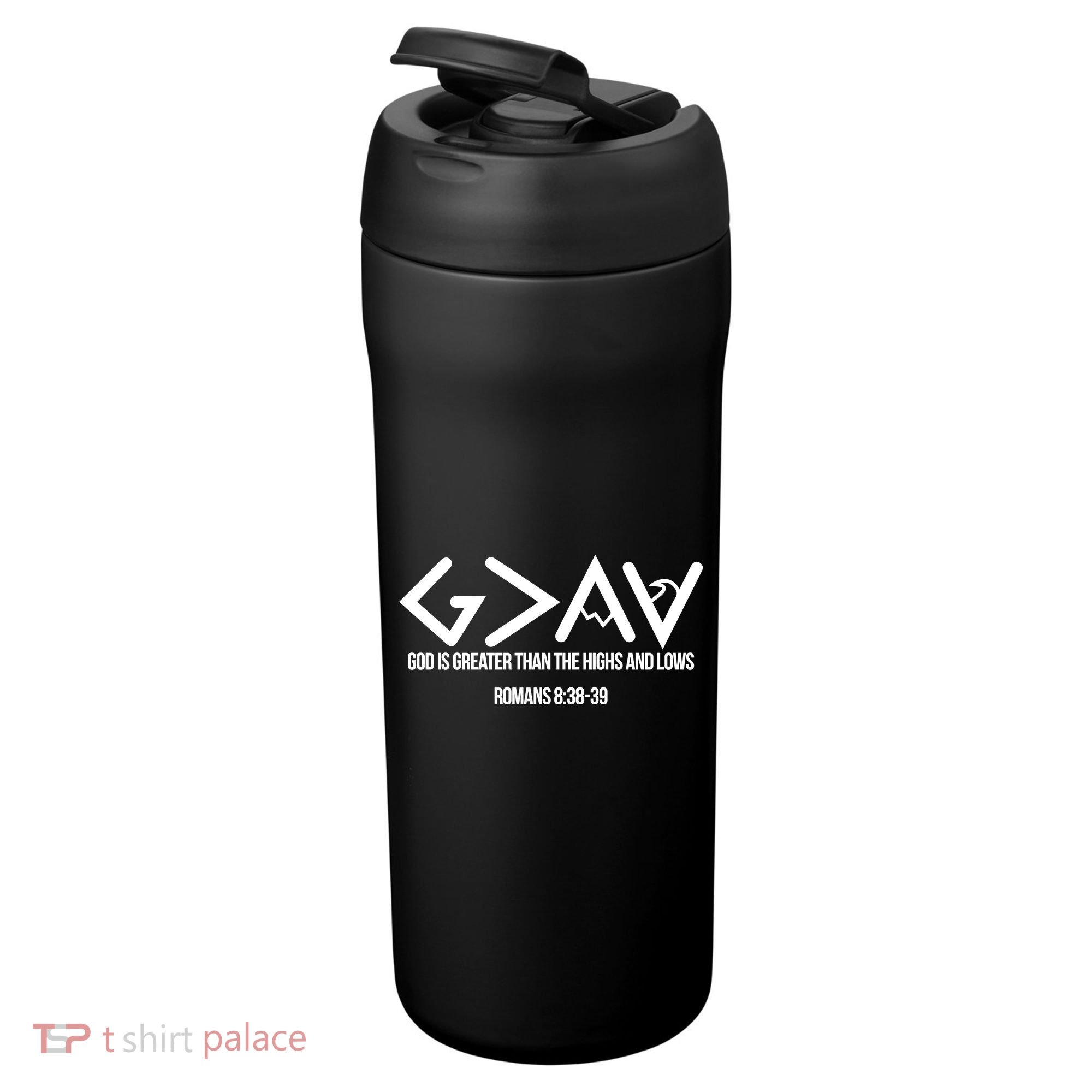 God Is Greater Romans 3:38 24oz Duet Stainless Steel Tumbler