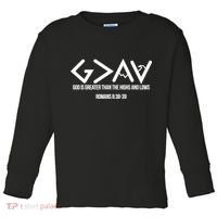 God Is Greater Romans 3:38 Toddler Long Sleeve Shirt thumb 0