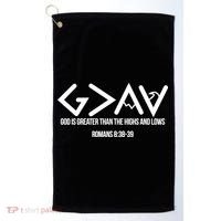 God Is Greater Romans 3:38 Golf Towel thumb 0