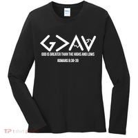 God Is Greater Romans 3:38 Women's Long Sleeve Shirt thumb 0