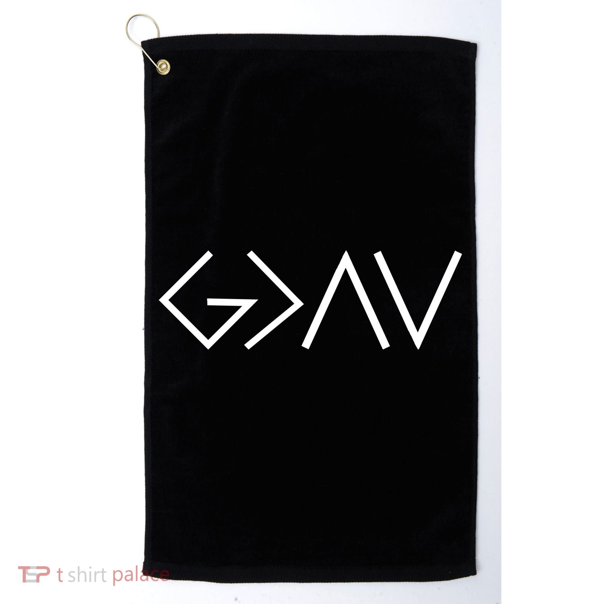God is Greater Than Our Highs And Lows Golf Towel
