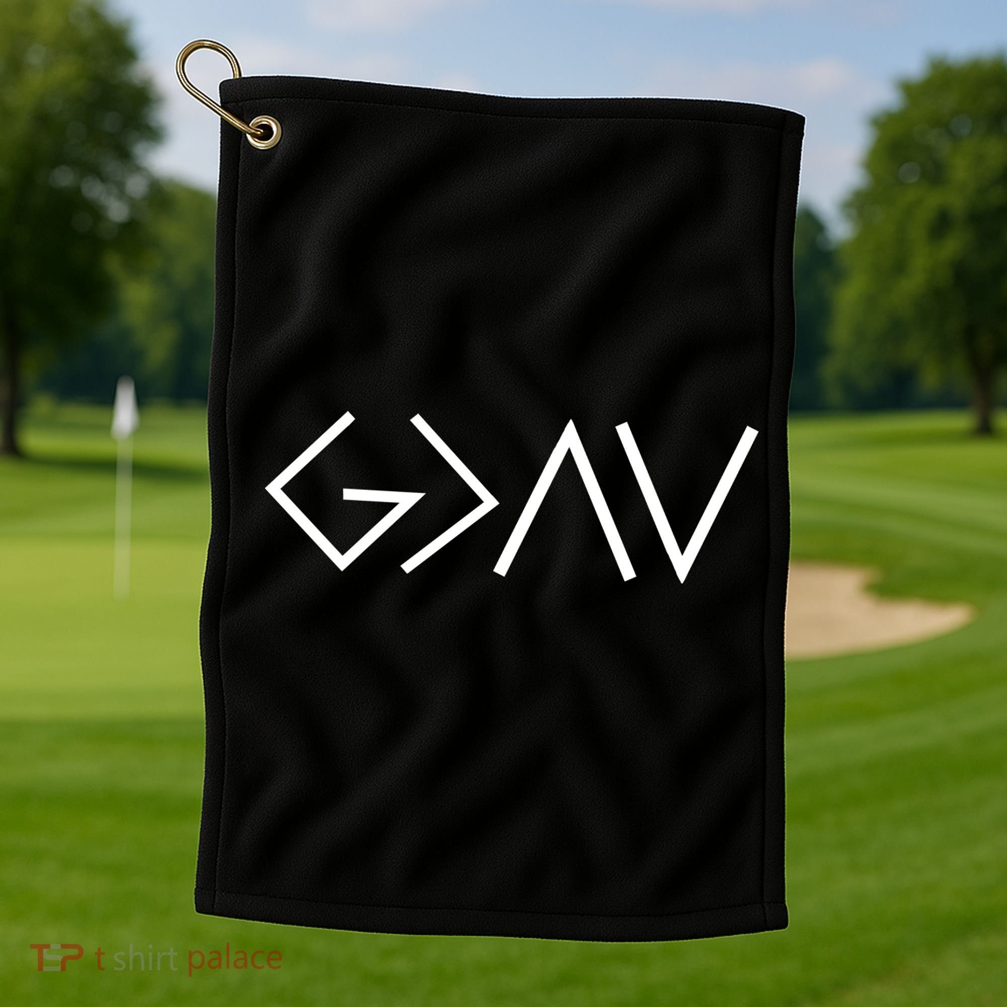 God is Greater Than Our Highs And Lows Golf Towel