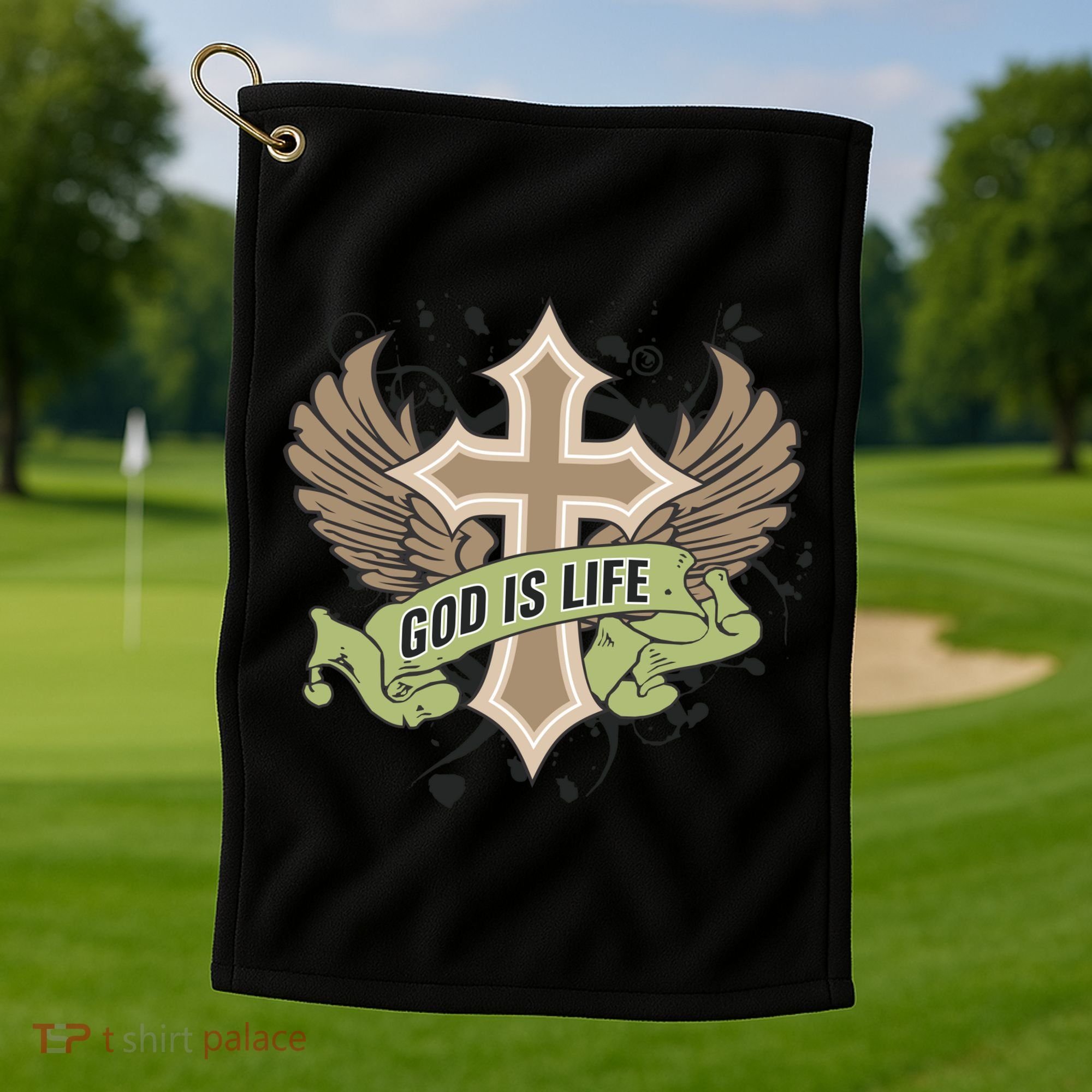 God is Life Golf Towel