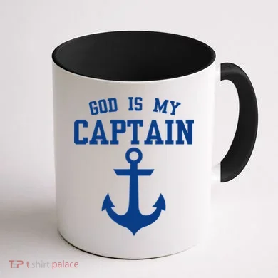 God Is My Captain Coffee Mug back