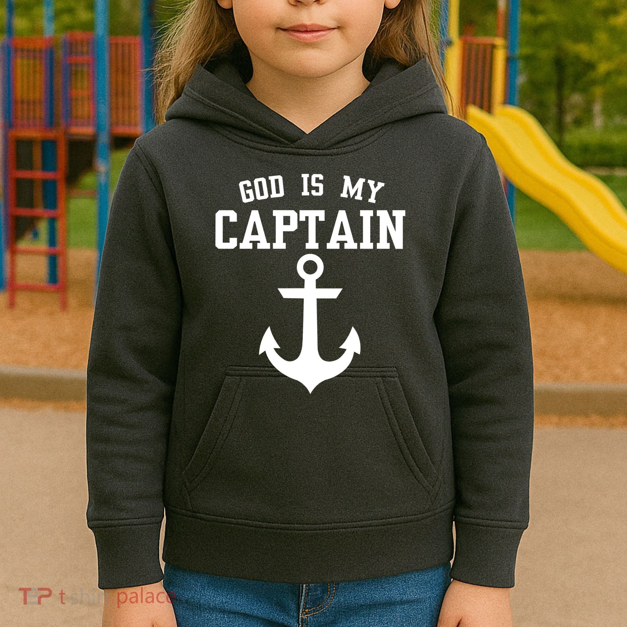 God Is My Captain Kids Hoodie