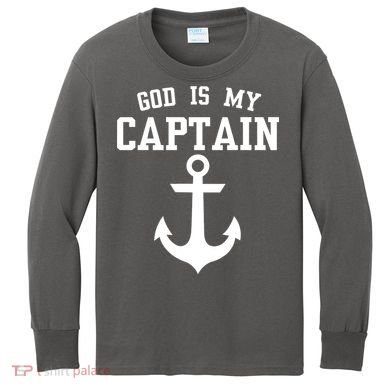 God Is My Captain Kids Long Sleeve Shirt