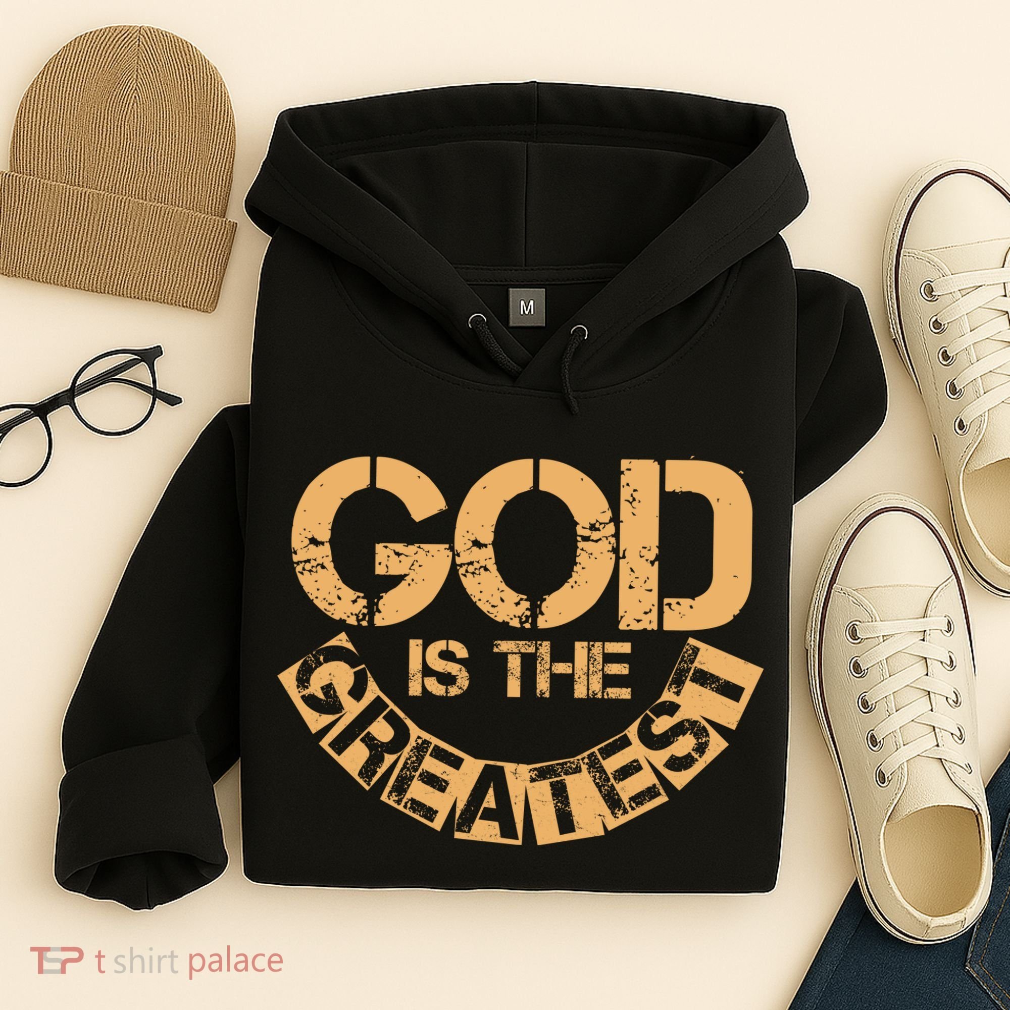 GOD is the Greatest Army Stamp Print Hoodie