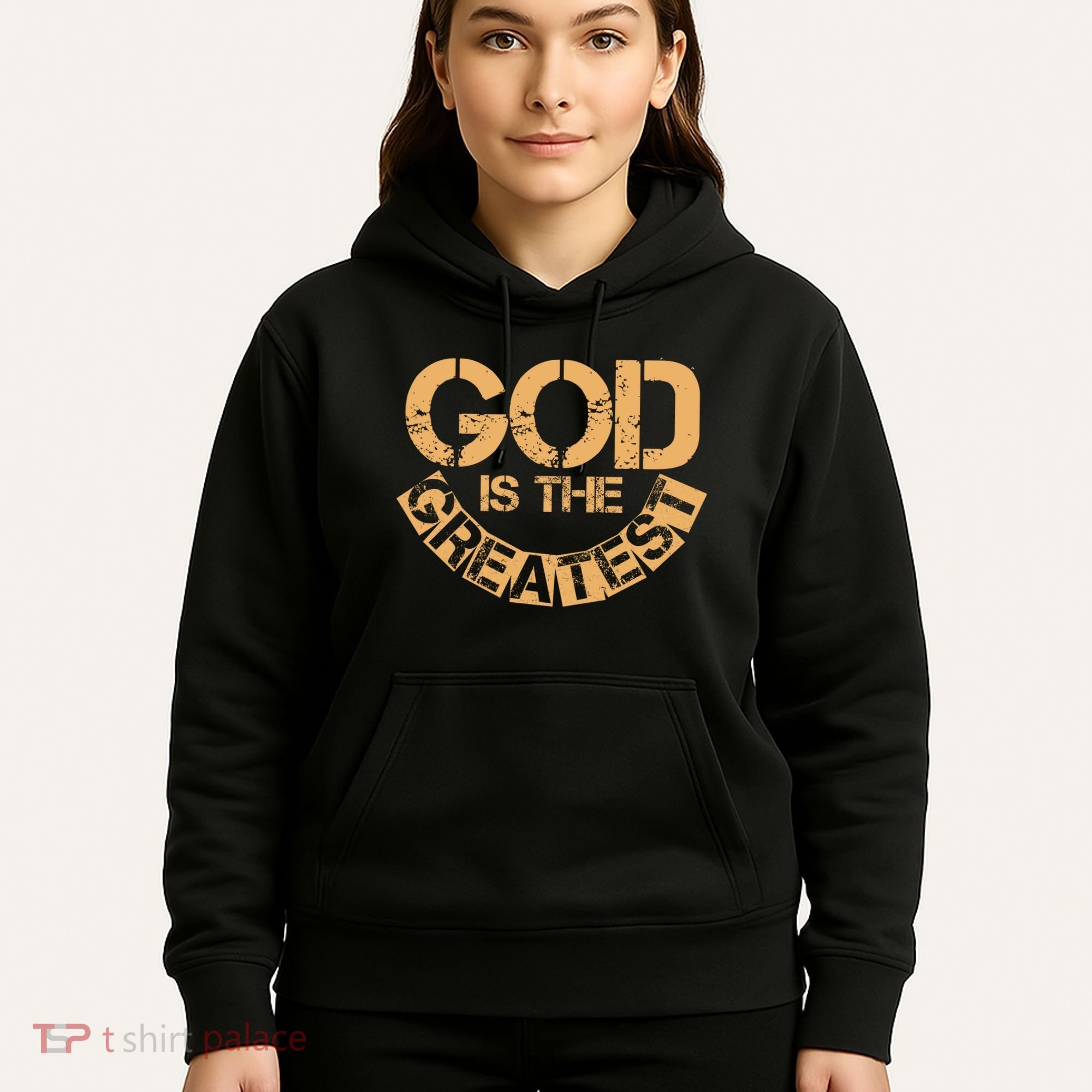 GOD is the Greatest Army Stamp Print Hoodie