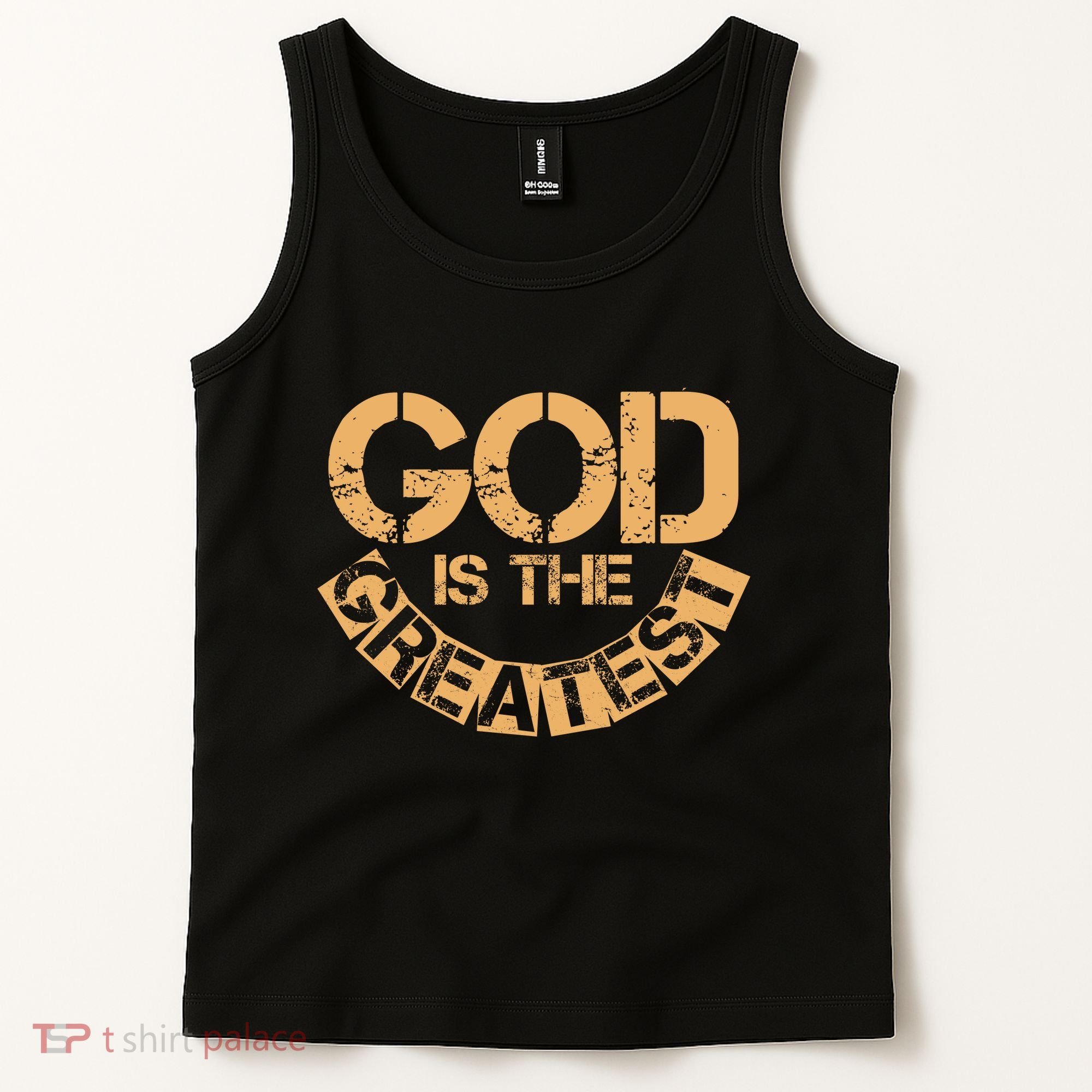 GOD is the Greatest Army Stamp Print Tank Top