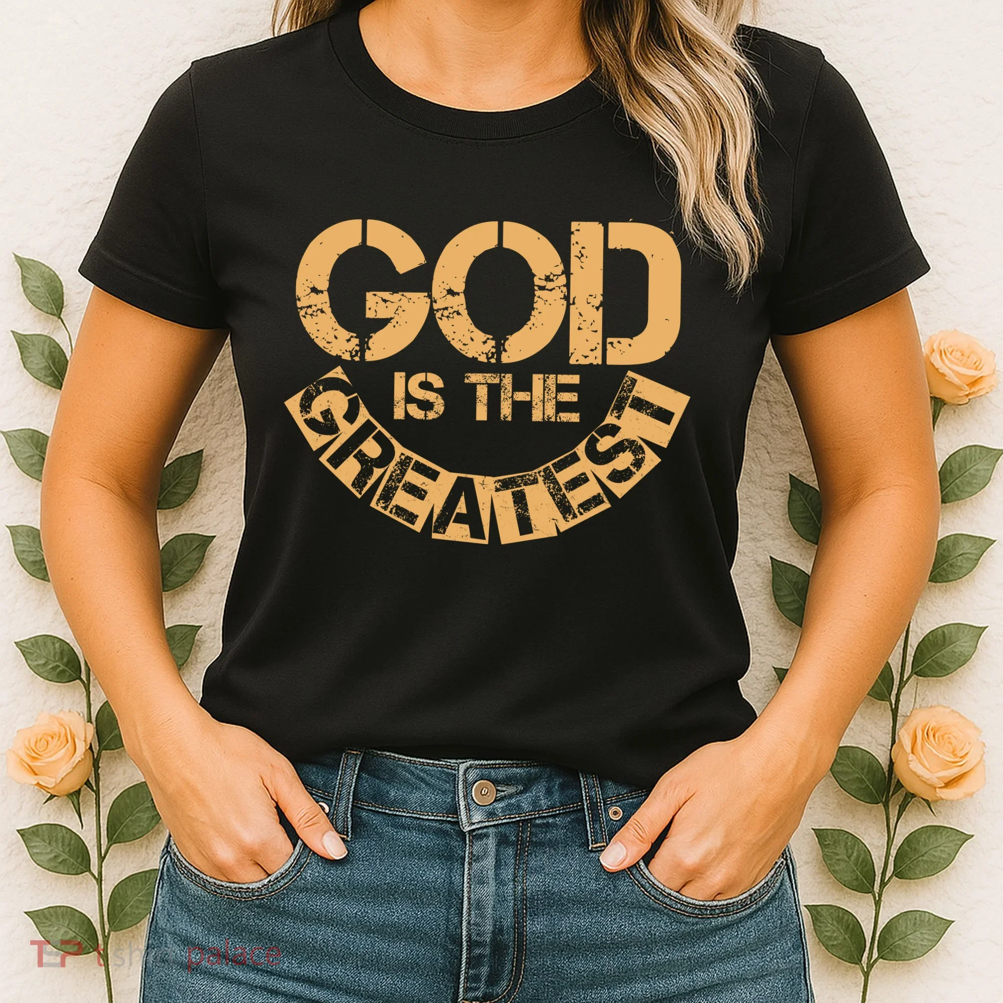 GOD is the Greatest Army Stamp Print Women's T-Shirt