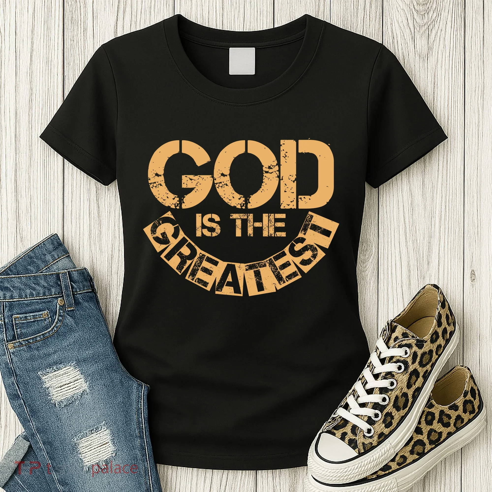 GOD is the Greatest Army Stamp Print Women's T-Shirt
